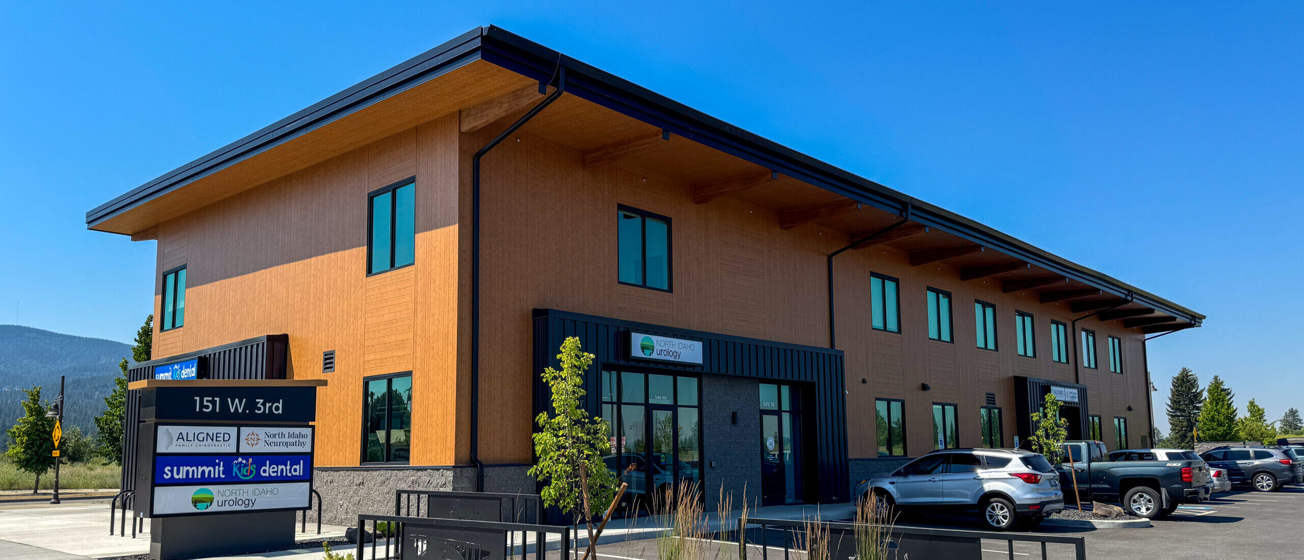 Exterior view of North Idaho Urology building with wood-like material.